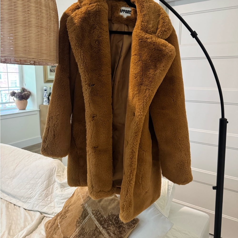 Apparis Brown Teddy Jacket Cozy Faux Fur